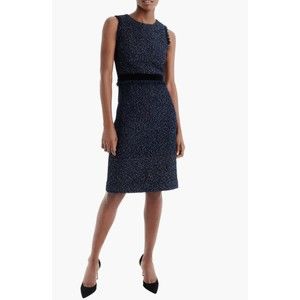 J. Crew | NWT Blue Sparkle Tweed Sleeveless Sheath Dress Size 2